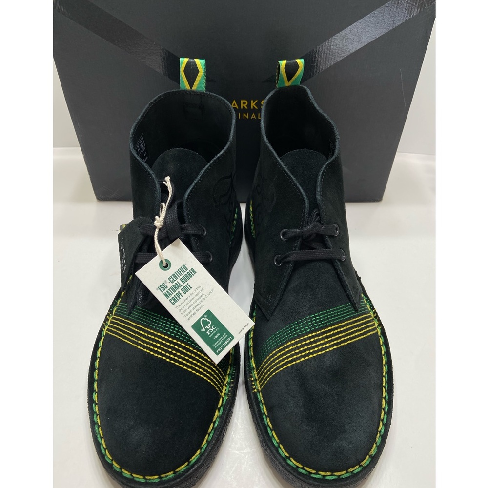 NEW Clarks Originals Desert Jamaica Men’s Lace Up Boots Limited Edition Black 8 - Picture 4 of 12